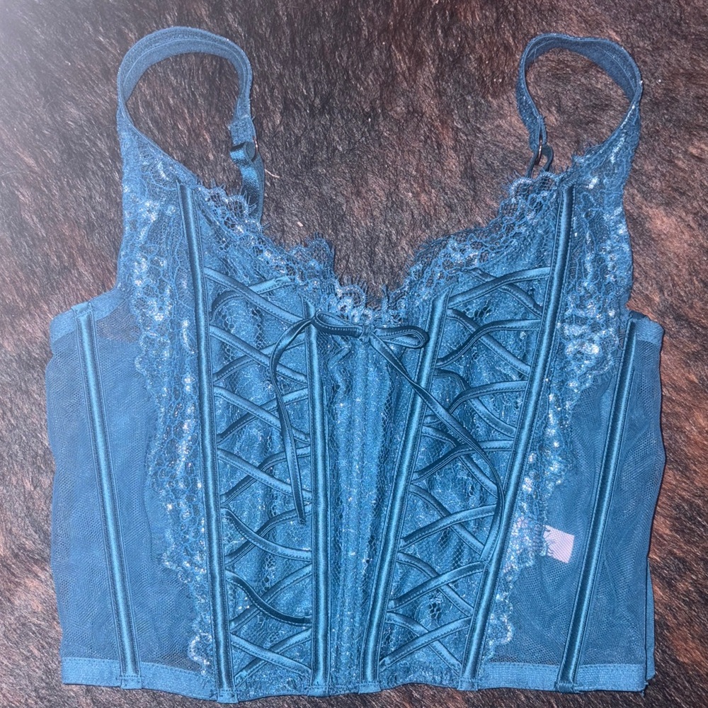 Victoria's Secret Teal Satin Corset